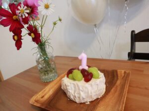 スマッシュケーキ　１歳誕生日　ベビーダノン