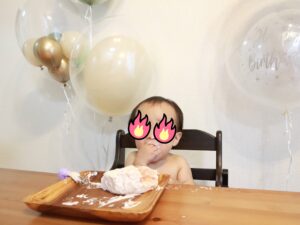 スマッシュケーキ　１歳誕生日　ベビーダノン